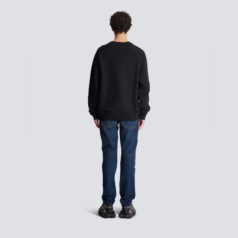 NWOT Vintage pullover Balmain Men’s Embroidered Oversized Sweatshirt Size Small - Picture 3 of 13